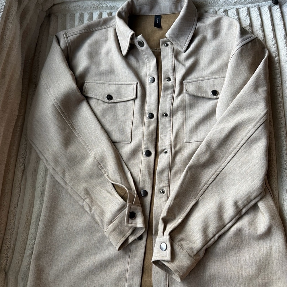 Tan Button-Up Shirt Jacket - Picture 4 of 7
